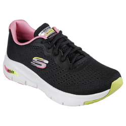 Skechers Arch Fit Inifinity Cool Womens Vegan Running Shoes Trainers - Black Multi, UK 5
