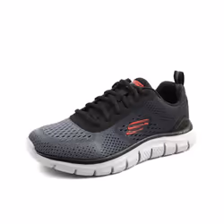 Skechers Men's Walking Sneaker Black Mesh Charcoal Trim 11.5