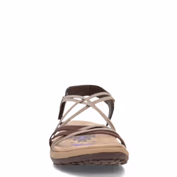 Skechers Women's Reggae Slim-Takes Two Flat Sandal  Chocolate  8