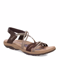Skechers Women's Reggae Slim-Takes Two Flat Sandal  Chocolate  10