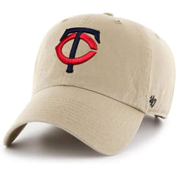 47 MLB Khaki Primary Logo Clean Up Adjustable Strap Baseball Dad Hat Cap  Adult One Size Fits All (US  Alpha  One Size  Minnesota Twins)