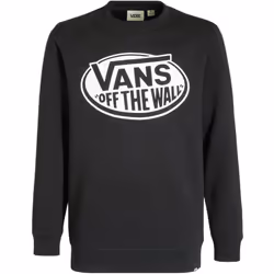 Vans Boys Kids Classic Off The Wall Crew Neck Long Sleeve T-Shirt Tee Top Black - S, Black