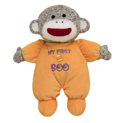 Sock Monkey Halloween 9 inch Plush Rattle with Embroidery (My First Boo  Orange)