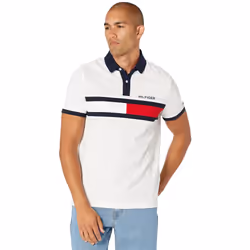 Tommy Hilfiger Men's Short Sleeve Cotton Pique Flag Polo in Regular Fi