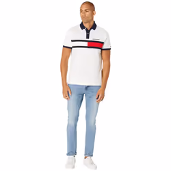 Tommy Hilfiger Men's Short Sleeve Cotton Pique Flag Polo in Regular Fi