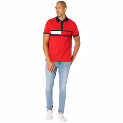 Tommy Hilfiger Men's Short Sleeve Cotton Pique Flag Polo in Regular Fi