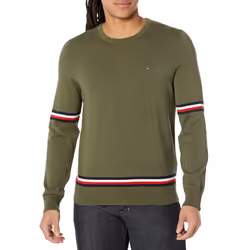 Tommy Hilfiger mens Essential Signature Stripe Crewneck Pullover Sweat