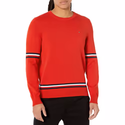 Tommy Hilfiger mens Essential Signature Stripe Crewneck Pullover Sweat