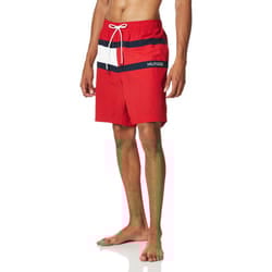 Tommy Hilfiger Mens 7  Flag With Quick Dry Swim Trunks  Red  Large US