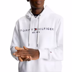 TOMMY HILFIGER mens Embroidered Tommy Logo Fleece Pullover Hooded Swea