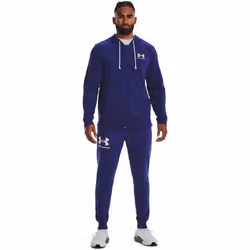 Under Armour Mens Rival Terry Full Zip  468 Sonar Blue   Onyx White  Large