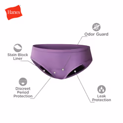 Hanes Girls' Comfort Underwear  Boyshort Period Panties  Moderate Protection  4-Pack  Hipster-Multi-4 Pack  18