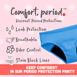 Hanes Girls' Comfort Underwear  Boyshort Period Panties  Moderate Protection  4-Pack  Hipster-Multi-4 Pack  18