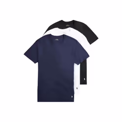 POLO Ralph Lauren Men's Classic Fit Cotton Crew Undershirt 3-Pack Cruise Navy/White White/Cruise Navy Black/White-3 Pack ...