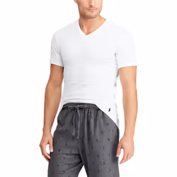 POLO RALPH LAUREN Men's Slim Fit Cotton V-Neck Tee  Cruise Navy/White