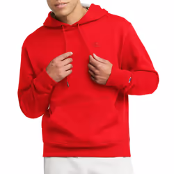 Champion Powerblend Fleece Comfortable Hoodie Sweatshirt for Men Reg. or Big Team Red Scarlet C Logo Large tall