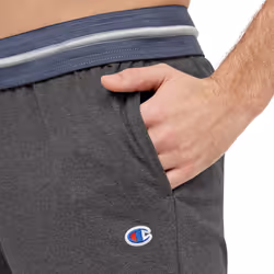 Champion  Lightweight Lounge  Jersey Knit Casual Pants for Men Reg. or Big  Granite Heather C Patch Logo  Large Tall