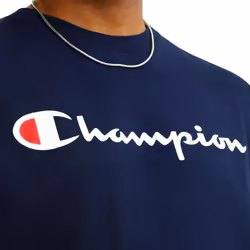 Champion  Classic Graphic  Soft and Comfortable T-Shirts for Men  Logo Reg. or Big & Tall  Navy Script  X-Large