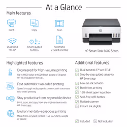 HP Smart Tank 6006 Wireless All-in-One Color Printer, Copier, Scanner - Additional view 3