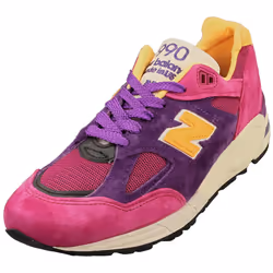 New Balance 990 Made In Usa Mens Fashion Trainers in Purple Yellow - 9.5 UK