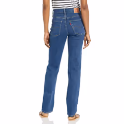 Levi's Women's 724 High Rise Straight Jeans  Dark Indigo Destructed  26 Regular