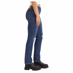 Levi's Women's 724 High Rise Straight Jeans  Dark Indigo Destructed  26 Regular