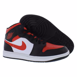 Nike Men's Air Jordan 1 Mid Sneaker  White/Black-red  10