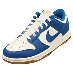 Nike Dunk Low Womens Fashion Trainers in White Blue - 4