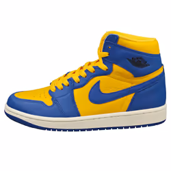 Nike Air Jordan 1 Retro Hi Womens Fashion Trainers in Yellow Blue - 6 UK