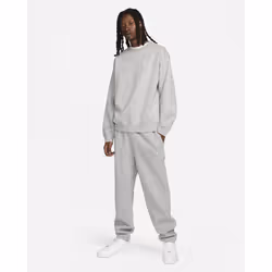 Nike Solo Swoosh Fleece Crew Sweatshirt Grey/White - L