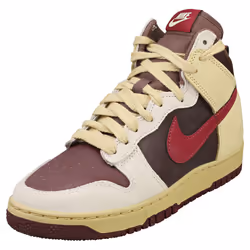 Nike Dunk High 1985 Womens Fashion Trainers in Grey Burgundy - 4.5 UK