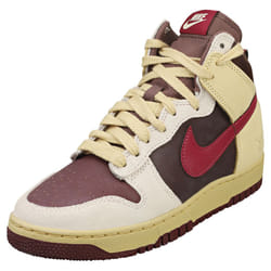 Nike Dunk High 1985 Womens Fashion Trainers in Grey Burgundy - 4.5 UK