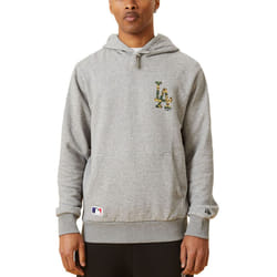 New Era Mens Los Angeles Dodgers Logo Infill Pullover Sweatshirt Hoodie - Grey - S, Grey