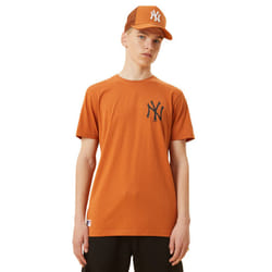 New Era Men's  MLB Left Chest Team Logo T-Shirt ~ "New York Yankees" brown - L