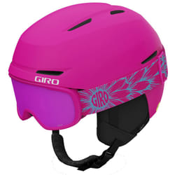 Giro Spur Combo Pack Kids Ski Helmet - Snowboarding Helmet with Matching Goggles for Youth  Boys  and Girls - Matte Rhodamine S (52-55.5cm)