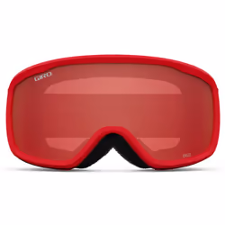 Giro Cruz Ski Goggles - Snowboard Goggles for Men  Women & Youth - Anti-Fog - OTG - Red & White Wordmark Strap w/Amber Scarlet Lens