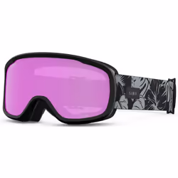 Giro Moxie Ski Goggles - Snowboard Goggles for Women & Youth - Black & Grey Botanical Lux Strap w/Amber Pink/Yellow Lenses