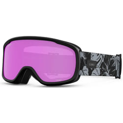 Giro Moxie Ski Goggles - Snowboard Goggles for Women & Youth - Black & Grey Botanical Lux Strap w/Amber Pink/Yellow Lenses