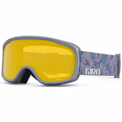 Giro Moxie Ski Goggles - Snowboard Goggles for Women & Youth - Grey Botanical Strap with Grey Cobalt/Yellow Lenses