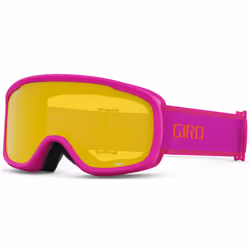 Giro Moxie Ski Goggles - Snowboard Goggles for Women & Youth - Pink Chute Strap with Amber Pink/Yellow Lenses