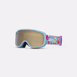 Giro Buster Kids Ski Goggles - Snowboard Goggles for Youth  Boys & Girls - Light Harbor Blue Phil Strap with Amber Rose Lens