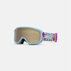 Giro Buster Kids Ski Goggles - Snowboard Goggles for Youth  Boys & Girls - Light Harbor Blue Phil Strap with Amber Rose Lens
