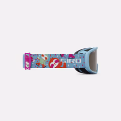 Giro Buster Kids Ski Goggles - Snowboard Goggles for Youth  Boys & Girls - Light Harbor Blue Phil Strap with Amber Rose Lens