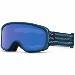Giro Moxie Ski Goggles - Snowboard Goggles for Women & Youth - Harbor Blue Sequence Strap with Grey Cobalt/Yellow Lenses