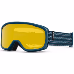 Giro Moxie Ski Goggles - Snowboard Goggles for Women & Youth - Harbor Blue Sequence Strap with Grey Cobalt/Yellow Lenses