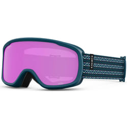 Giro Moxie Ski Goggles - Snowboard Goggles for Women & Youth - Harbor Blue Sequence Strap with Amber Pink/Yellow Lenses