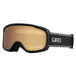 Giro Moxie Ski Goggles - Snowboard Goggles for Women and Youth - Black/White Chute Strap with Amber Gold/Yellow Lenses