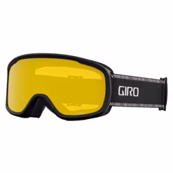 Giro Moxie Ski Goggles - Snowboard Goggles for Women and Youth - Black/White Chute Strap with Amber Gold/Yellow Lenses