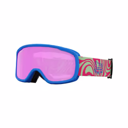 Giro Buster Youth Ski Goggles - Snowboard Goggles for Kids  Boys  and Girls - Namuk Dark Rose Strap with Amber Pink Lens