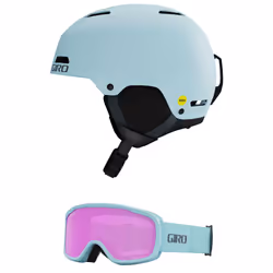 Giro Ledge MIPS Combo PackSki Helmet - Snowboarding Helmet with Matching Goggles Matte Light Mineral/Moxie Mineral Pink S (52 ...